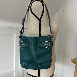 Coach Soho Slim Duffle Bag F05S‑1453 – Teal Leather – Vintage Y2K – Excellent Co